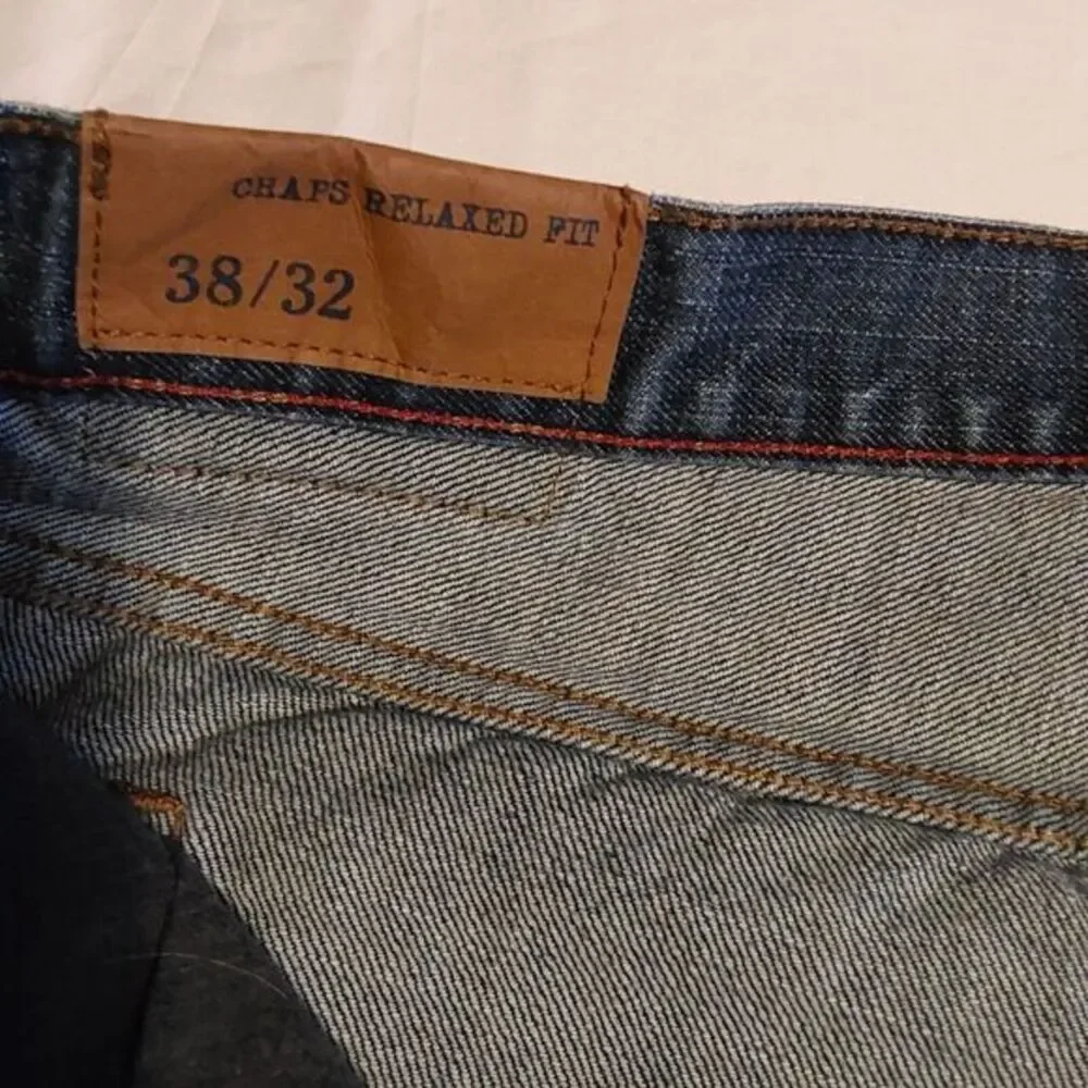 Chaps Straight Leg Mens Jeans Size 38x32 Relaxed Fit 1978 Chaps Denim‎ Dark Wash